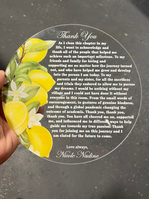 Acrylic Invitations / Thank You Cards