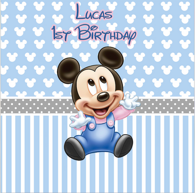 BABY MICKEY BACKDROP / BLUE PINK - Twins Print