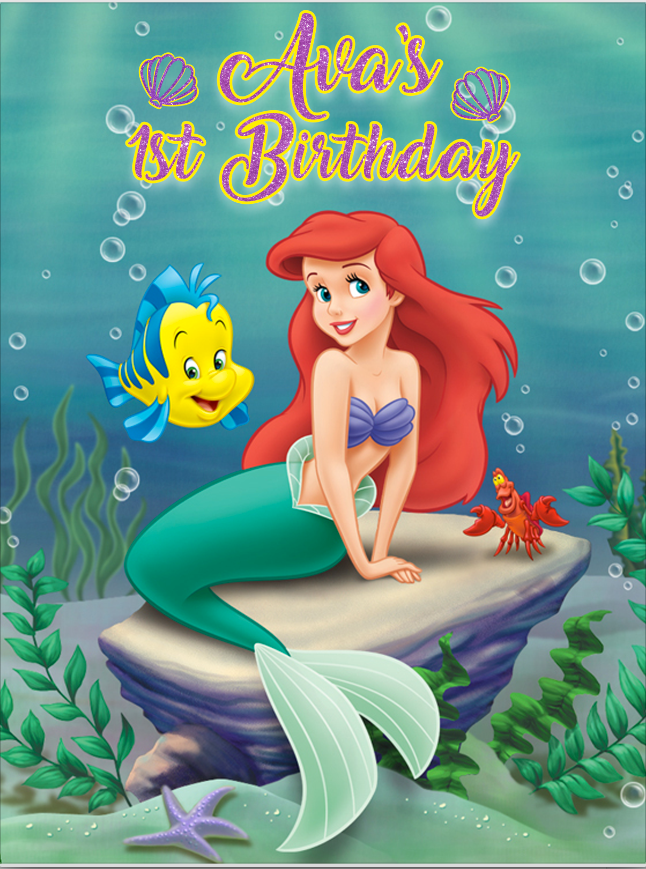 LITTLE MERMAID  BACKDROP - Twins Print
