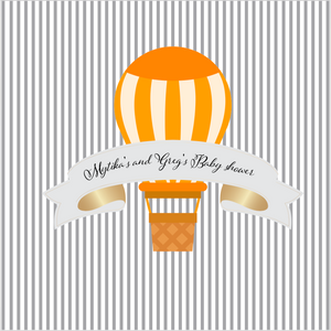 HOT AIR BALLON ORANGE  BACKDROP - Twins Print