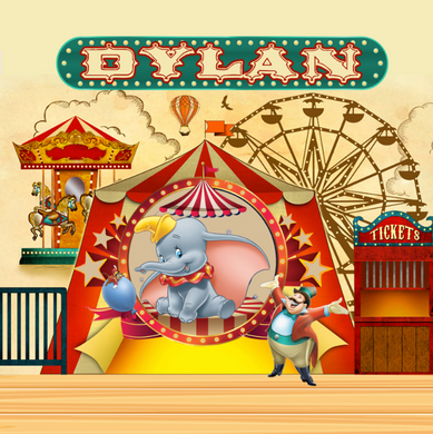 DUMBO CIRCUS  BACKDROP - Twins Print