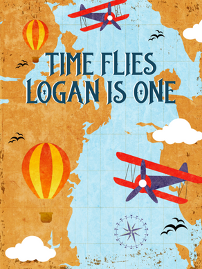 VINTAGE AIRPLANE  BACKDROP - Twins Print