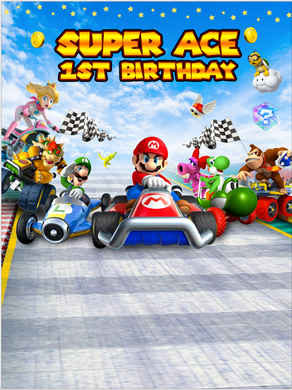 MARIO KART  BACKDROP - Twins Print
