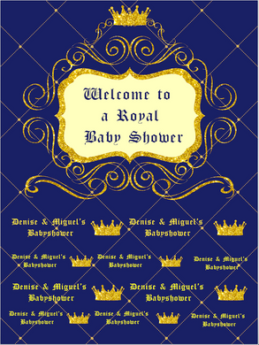 ROYAL BABY SHOWER  BACKDROP / ROYAL BLUE - Twins Print