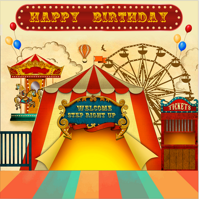 CIRCUS  BACKDROP 002 / HAPPY BIRTHDAY - Twins Print