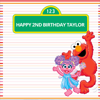 ELMO AND ABBY  BACKDROP - Twins Print