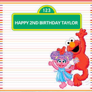 ELMO AND ABBY  BACKDROP - Twins Print