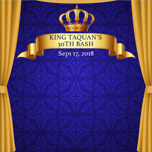 ROYAL BLUE BABY SHOWER  BACKDROP 002 - Twins Print