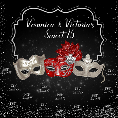 MASCARADE BACKDROP / STEP AND REPEAT  002 - Twins Print