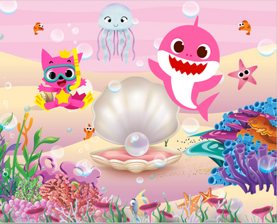 PINK BABY SHARK  BACKDROP