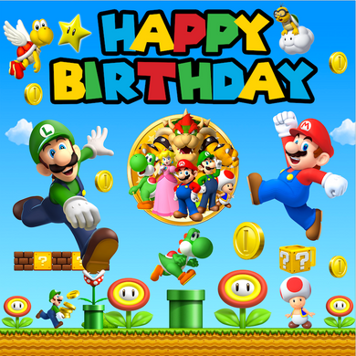 MARIO AND LUIGI  BACKDROP